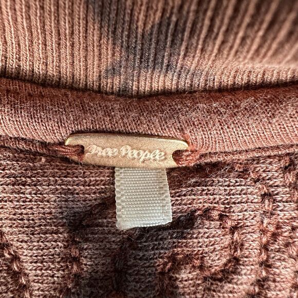 Free People Rose Front Zip Jacket Red Cinnamon Floral Embroidered Womens XL - Picture 3 of 11